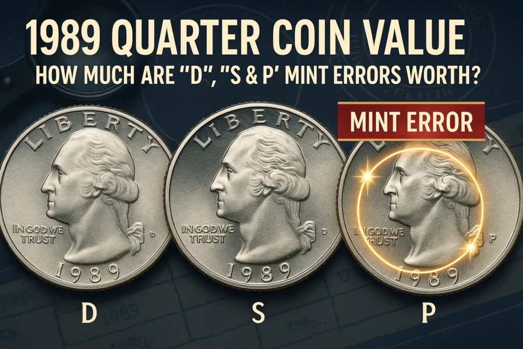 1989 Quarter Coin Value: How Much is Errors "D", “S” & “P” Mint Mark Worth?